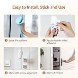 TECKNET Door Alarm Sensor 2 Packs With Remote Control, Window Alarms for Security, 4 Modes, Adjustable Volume, Wireless Magnetic Door Sensor Burglar Alarm Systems for Your Home Security Systems