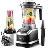 AMZCHEF Blender Smoothie Maker with Two Ways, 1800W Blenders for Kitchen with Smart Panel Control, 3 Speed Control & 4 Preset Settings, 1.8L Jug & 600ml Portable Bottle