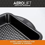 PRESTIGE Aerolift Baking Trays for Oven Non Stick Set of 3 - Dishwasher Safe Oven Trays Set with Extra Large Handles, Durable Carbon Steel Roasting Tins with 5 Year Guarantee, Black, 3 Piece Set