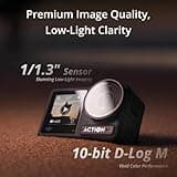 DJI Osmo Action 4 Standard Combo - 4K/120fps Waterproof Action Camera with a 1/1.3-Inch Sensor, Stunning Low-Light Imaging, 10-bit & D-Log M Color Performance, Long-Lasting 160 Mins, Outdoor Camera