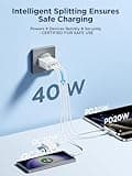 USB C Plug Fast Charge, 40W 4-Port Multi USB Charger Plug UK Dual Port PD Power Adapter +QC Wall Plug Multiport Mains Type C Charging Plug for iPhone 16 15 14 13 12 11 Pro Max XS XR 8, Samsung, iPad