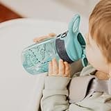 Nuby Incredible Gulp Water Bottle - No Spill Active Toddler Sippy Cup | 360ml / 12oz | Carry Handle | Dishwasher and Microwave Safe | Suitable Beaker for 18 Months Plus (Dinosaurs, Pack of 2)