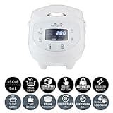 Yum Asia Panda Mini Rice Cooker With Ninja Ceramic Bowl and Advanced Fuzzy Logic (3.5 cup, 0.63 litre) 4 Rice Cooking Functions, 4 Multicooker functions, LED display, 220-240V (Arctic White)