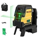 PREXISO 30m Laser Level, Rechargeable Self Leveling Cross Line Green, Horizontal and Vertical Line Laser Level with Magnetic Holder, for Construction, House Decoration(Tripod Not Included)