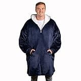 Blanket Hoodie, Oversized Hoodie Blanket, Sherpa & Fleece Wearable Blanket Hoodies for Women & Men, Comfy & Fluffy Hooded Blankets, The Big Softy® (Navy Blue)