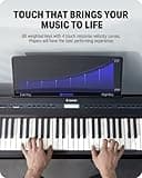 Donner Digital Piano Keyboard Weighted 88 Keys with Piano Stand, Beginner Home Electric Piano with Furniture Stand and Triple Pedal, DEP-20 Real Piano Touch