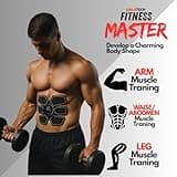 Gala Tech EMS Muscle Stimulator Trainer for Man & Women, Electric Ab Machine Workout Equipment for Abs & Abdominal Muscle Toner with 8 Modes 25 Intensities, 3 LCD Display, Core, Arm, Leg, Hip Training