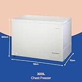 Russell Hobbs Free Standing Chest Freezer, 300 Litres, Low Noise, Garage Safe, Counterbalance Lid, Front Drain Hole, 1.8m Cord, Castor Wheels, 5 Year Registered Guarantee White, RH300CF201W