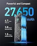 Anker Prime 27,650mAh Power Bank (250W), 3-Port Portable Charger, Smart App, Compatible with iPhone 16/15/14/13 Series, Samsung, Dell, AirPods, and More (Charging Base Not Included)