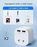 LENCENT Shaver Plug Adaptor UK, 2 Pin to 3 Pin 13A Fuse Plug Converter with 2 USB Ports, Electric Shaver Razor Adapter Toothbrush Charger for Epilators Bathroom