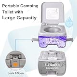 Dripex Portable Camping Toilet - 20L Handle Removable Handle Portaloo with Flush for Outdoor Camping Hiking Travel Caravan