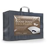 Littens Extra Filled Luxury Ultimate Collection 100% Pure Hungarian Goose Down Pillow 300TC 100% Cotton Jacquard Casing, Down Proof, Gold Piping