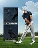 33,000ft Men's Polo Shirt Short Sleeve T-Shirt Golf Polo Moisture Wicking Quick Dry Polos Outdoor Sports Athletic Tennis Performance Breathable T-Shirt for Tennis Work Dark Blue(Nylon Spandex) XL