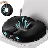 Benazcap Donut Cushion for Hemorrhoids, Coccyx Cushion for Tailbone Pain Relief, Donut Pillow, Memory Foam Seat Cushion by Ergonomic for Sores, Sciatica(Good Support, Slightly Firm)