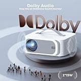 【Fits Netflix Smart OS/36W 3D Surround DoIby Audio】 Projector 4K,1200ANSI FHD 1080P Smart Projector with HDR10+E-Focus/Keystone,WiFi 6 and Bluetooth,Lisowod Home Cinema Projectors for Bedroom,Outdoor