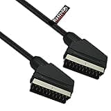 rhinocables Shielded Scart Cable, Gold-Plated Male to Male, RGB 21-Pin Scart Lead for AV Audio and Video Connector for TV, SKY, VCR, DVD Player, Android Boxes (1.5m)