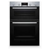 Bosch MHA133BR0B Serie 2 Built-in Double Oven with EcoClean Direct, 3D Hotair and LED display, Stainless steel