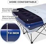FUNDANGO Camping Beds Double with Air Mattress Folding Camp Beds 2 Person with Mattress Camping Cot Portable Air Bed with Air Pump Side Table Sleeping Cot Guest Bed for Travel Fishing Picnic Indoor
