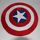 Lily&her friends-Fashion Captain of America Pentagram Bedroom Living Room Mat Acrylic Fiber Cotton Round Rug, Handmade Carpet, Floor Pad, Thick, Environmentally Friendly (Sapphire blue, Diameter:70cm)
