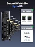 UGREEN M.2 NVMe SSD Enclosure, USB 3.2 Gen 2 10Gbps NVMe Enclosure, Aluminum Tool-free Hard Drive Enclosure Support UASP & TRIM for M and M&B Key in 2230/2242/2260/2280 SSDs