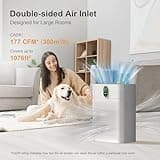 MORENTO Smart Air Purifier for home Large Rooms up to 1076 ft², Wi-Fi and Alexa compatible, Auto Mode, Quiet Mode 24dB, HEPA Filter Removes Dust, Pollen, Smoke 1 Pack + 2 Pack Filters
