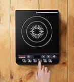 Tefal Everyday Portable Electric Induction Hob, 2 hours timer, 6 functions, 9 power level, 2100W, Kitchen, Student, Cooking, Caravan, Party, Black, IH201840