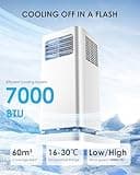 Air Conditioning Unit - Portable Air Conditioner, 4-in-1 - Cooling, Fan, Dehumidifier & Sleep Mode | Remote Control, Digital Display, 24H Timer,Window Kit,Energy Efficient | Covers 215 sq.ft