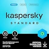 Kaspersky Standard Anti-Virus 2025 | 10 Devices | 1 Year | Advanced Security | Online Banking Protection | Performance Optimization | PC/Mac/Mobile | UK Online Code