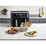 Ninja Foodi MAX Dual Zone Hot Air Fryer [AF400EU] 9.5 L Capacity, 2 Compartments, 6 Functions, Aluminium, Grey Black