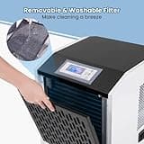 COSTWAY 120L/Day Commercial Dehumidifier, Industrial Air Dehumidifiers Building Dryer with 24H Timer, Auto Defrost, Memory Starting, Drain Hose, Wheels & Handle, Large Spaces up to 500㎡ (White+Black)
