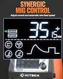 HITBOX 200A Portable MIG Welder 240V, Gasless 4-in-1 Digital Upgraded MIG/Flux Core/ARC/Lift TIG/Spool Gun Inverter Welding Machine with Ultra LED Display (HIM200)