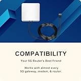 5G Antenna Outdoor 4G LTE Antenna Dual Band 14DBi WiFi Antenna 698-2700 | 3300-3800 MHz Signal Directional Antenna MIMO Router External Antenna SMA / TS9 Antenna, 2 x 10M Cable