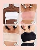 SHAPERMINT Convertible Strapless Bras for Women - Bandeau Bra, Strapless Top, Bandeau Top, Wireless Bra - Strapless Shapewear from Small to Plus Size Beige
