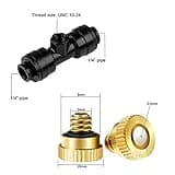 Misting Cooling System Mister Kit with 12V Pump, DIY Outdoor Mist Irrigation Cooling System with 3/4”Adapter and Brass Mist Nozzle, Water Mister for Outdoor Patio Garden Umbrellas Greenhouse