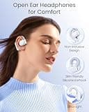 Open Ear Headphones,80Hrs Playtime Wireless Earbuds with Ear Hooks,Lightweight-Glasses-Friendly,Bluetooth 5.3 with Digital Display Charging Case,IPX7 Waterproof Open Earbuds for Sport Workout-White