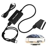 Scart To Hdmi Converter With 1m Hdmi Cable For Dvd Player To Tv, Full Hd 720p/1080p Switch Video Audio Converter For Hdtv Monitor Projector Vhs Player Scart Lead To Hdmi Adapter