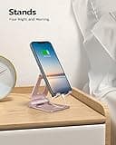 NULAXY Adjustable Phone Stand for Desk, Foldable Desktop Cell Phone Holder Cradle Dock Compatible with iPhone 16 15 14 13 12 11 Pro Max Xs Xr X 8, HUAWEI, Galaxy, All Phones - Rose Gold