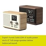 Pure Classic H4 Digital Kitchen Radio (DAB+/FM, Bluetooth, USB, AUX, Kitchen Timer, Alarm), Cotton White/Oak