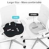 WOWMVP Seat Cushion for Office Chair, Ergonomic Coccyx Cushion, Orthopaedic Memory Foam Sciatica Tailbone Hemorrhoid Pain Relief Non-Slip Support Seat Pad for Wheelchair, Gaming Chair, Car