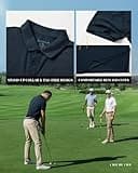 33,000ft Men's Polo Shirt Short Sleeve T-Shirt Golf Polo Moisture Wicking Quick Dry Polos Outdoor Sports Athletic Tennis Performance Breathable T-Shirt for Tennis Work Dark Blue(Nylon Spandex) XL