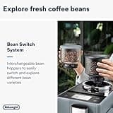 Delonghi Rivelia EXAM440.55.G, Fully Automatic Coffee Machine with LatteCrema Hot, Automatic Milk Frother, Compact Size Bean to Cup Coffee Machine, 16 Recipes, Full Touch Colored Display, Pebble Grey