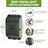 ISOTRONIC® Ultrasonic Bird Repeller device, Battery powered portable Bird Deterrent, Scarer - Pack of 2 Pcs.