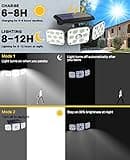 138 LED Solar Lights Outdoor, Motion Sensor Security Light with 270° Wide Angle, 3 Lighting Modes, IP65 Waterproof Solar Powered Wall Light for Garage, Front Door, Yard, Wall, Garden