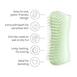 Tangle Teezer Pet Teezer Puppy Grooming Brush - Gentle Dog Grooming Brush for Puppies - Ideal for Puppies & Dogs with Sensitive Skin & Fur - Mint