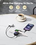 INIU Power Bank for Apple Watch, 5000mAh Wireless Portable Charger Powerbank with Built-in Cable, Slim Travel Keychain Battery Pack with LCD Display for iWatch 10/9/8/Ultra2/Ultra/SE, iPhone 16/15 etc