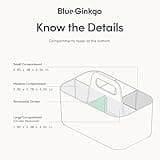 BLUE GINKGO Stackable Organizer Caddy – Korean-Made Portable Tote for Bathroom, Office, Crafts, or School Supplies (Rectangle, Grey)