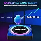Android TV Box 13.0 Smart TV Box 4GB RAM 64GB ROM 8K Ultra HD Android TV Streaming Media Player 2.4G/5.0G WiFi Bluetooth Quad Core USB3.0 Android TV Box