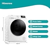 Hisense 3 Series DHQA902U 60cm Freestanding 9 KG Heatpump Front Load Tumble Dryer - 15 Programmes - Auto dry- Steam Refresh - Allergy Care - White