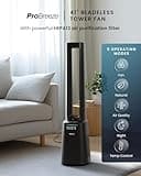 Pro Breeze® OmniAir 41" Bladeless Tower Fan with Air Purifier - Silent Standing Portable Circulator - Remote Control, WiFi, HEPA Filter, LED Display, 10 Fan Speeds, 5 Modes & 60° Oscillation