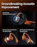 SHOKZ OpenRun Pro 2 Mini Bone Conduction Sports Headphones, Open-Ear Wireless Earphones with Bluetooth 5.3, Noise Cancelling Mics, IP55 Waterproof, 12h Playtime for Running, USB-C Quick Charge, Orange